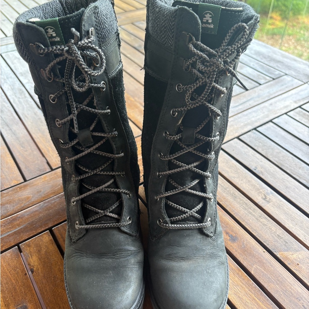 Dr. Martens Black Lace-Up Combat Boots